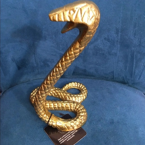 Snake Reptile Figurine Gold 10” H NWT - Picture 3 of 5